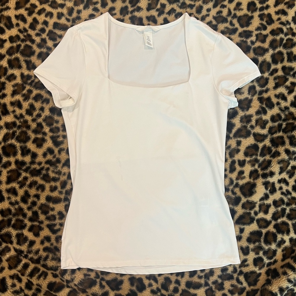 Staple Square Neck White Top